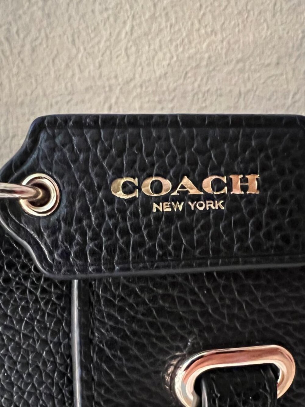 Coach Leather Messenger Bag Women Black Leather Gold-Tone Hardware - Picture 9 of 10